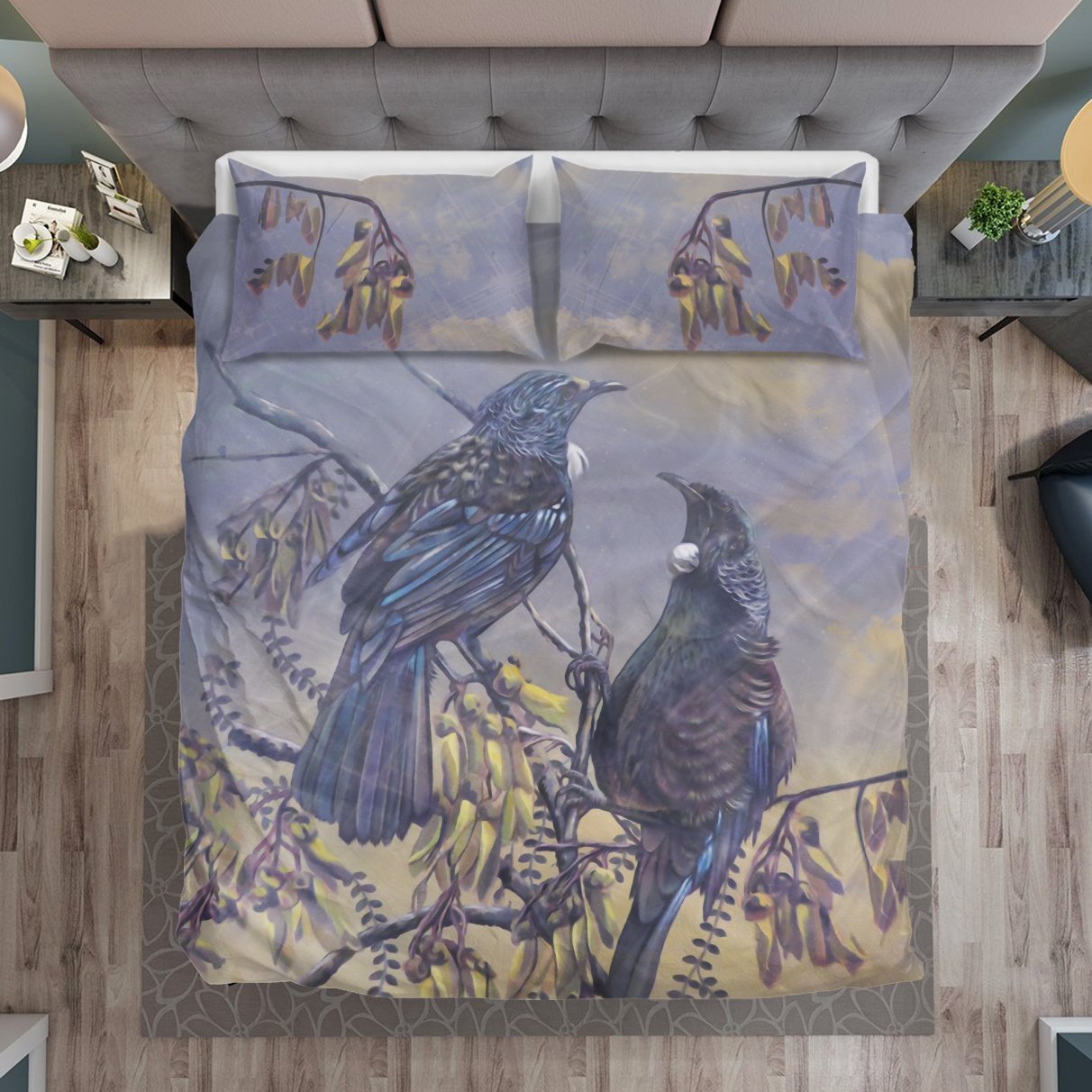 new-zealand-kowhai-bedding-set-tui-bird-duvet-cover-and-pillow-case-3