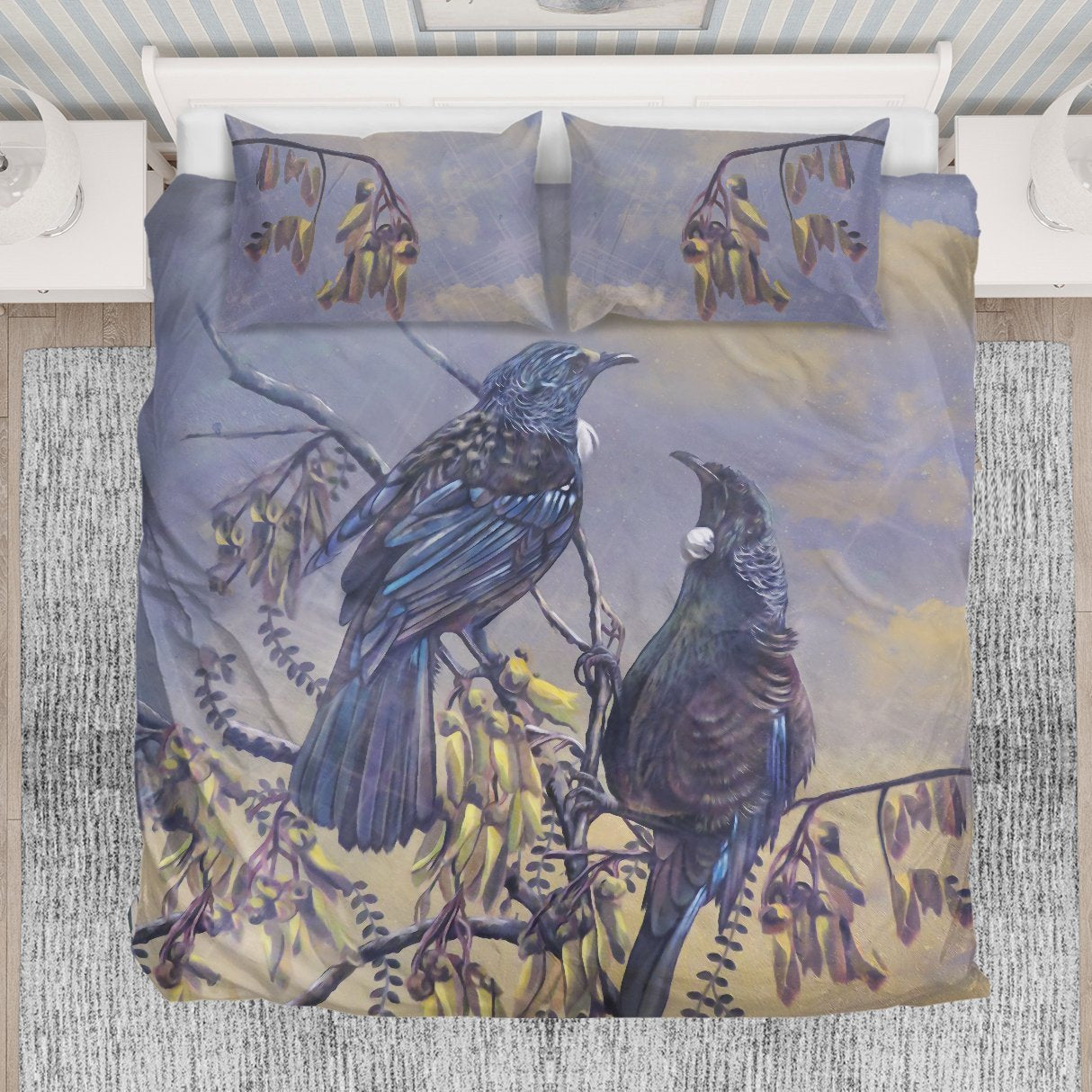 new-zealand-kowhai-bedding-set-tui-bird-duvet-cover-and-pillow-case-3