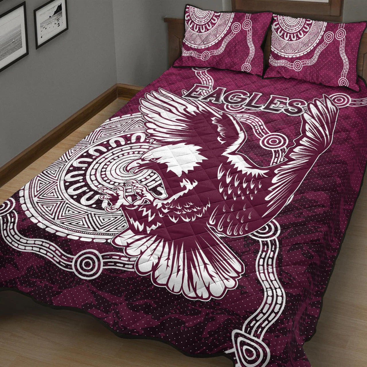 sea-eagles-rugby-quilt-bed-set-custom-super-eagles-quilt-bed-set