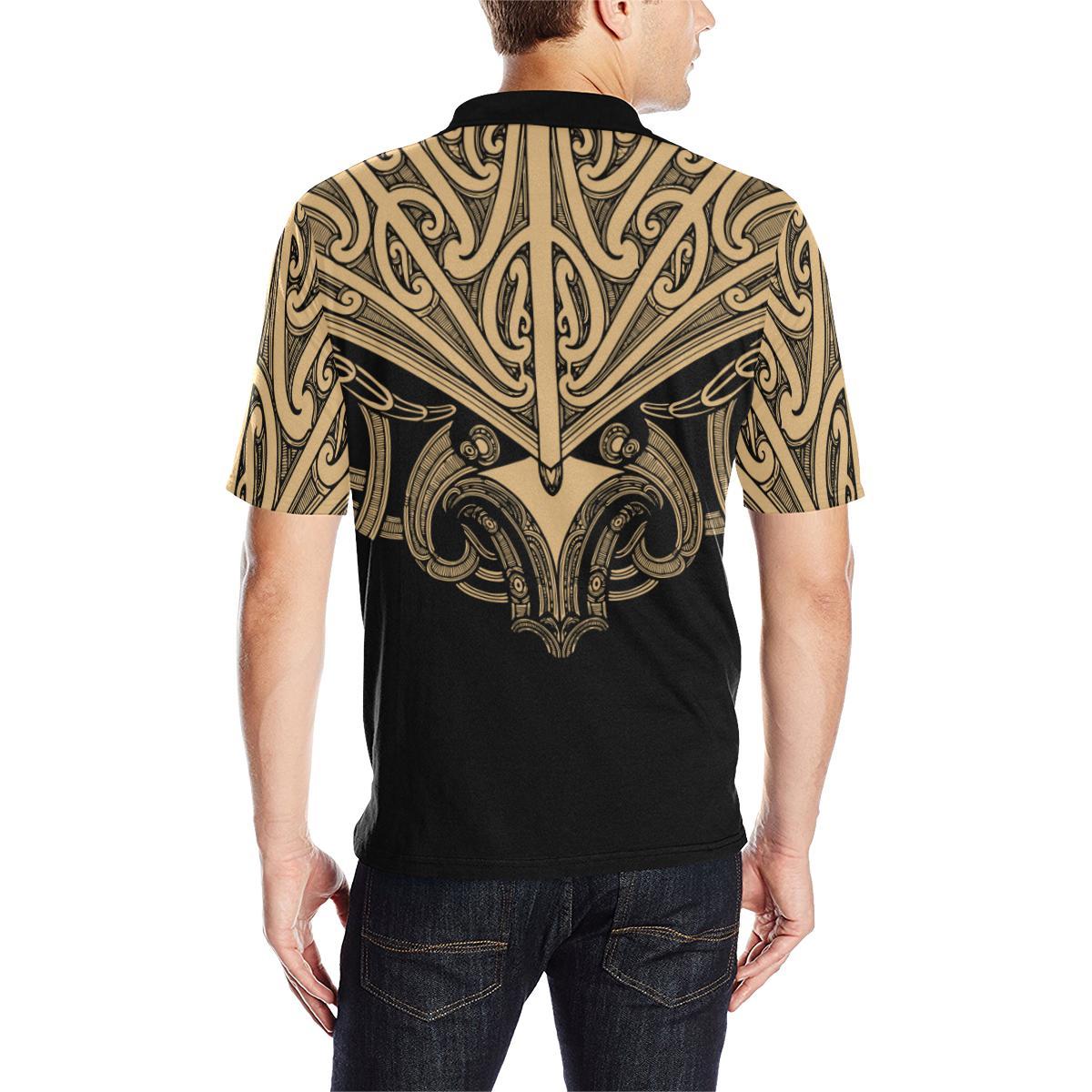 maori-tattoo-polo-shirt-hei-matau-abalone-gold