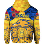West Coast Eagles ANZAC Zip Up And Pullover Hoodie Indigenous Vibes - Gold  LT8