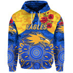 West Coast Eagles ANZAC Zip Up And Pullover Hoodie Indigenous Vibes - Royal Blue  LT8