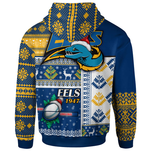 eels-rugby-hoodie-custom-christmas-snowflakes-eels-mascot-hoodie