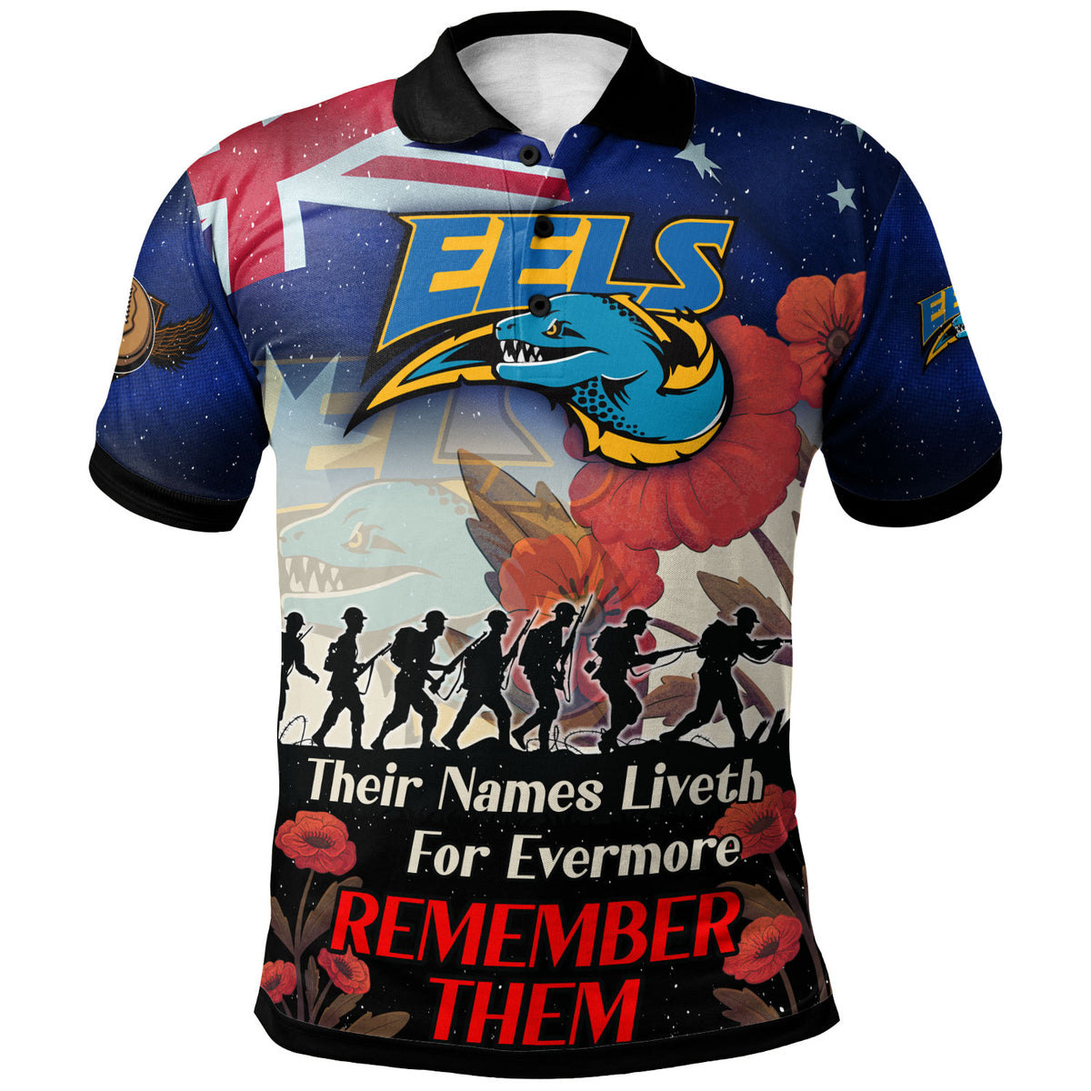 eels-rugby-polo-shirt-custom-remember-them-red-poppy-flowers-polo-shirt