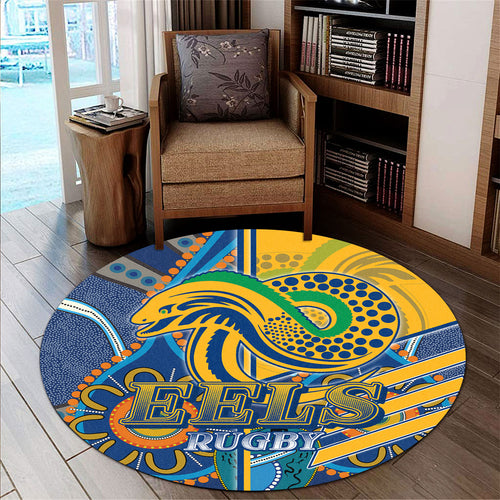 eels-rugby-round-rug-eels-logo-aboriginal-indigenous-sport-style-round-rug
