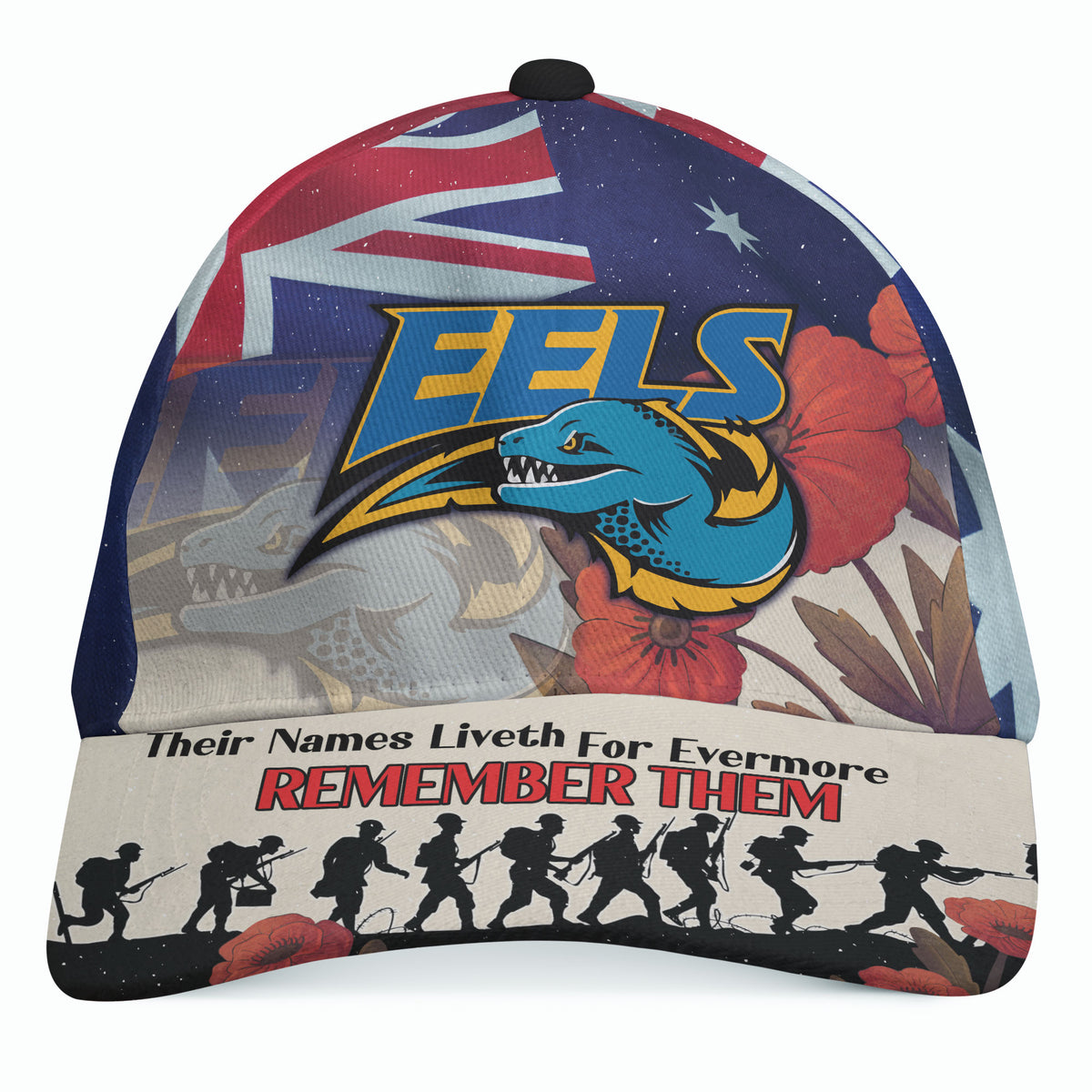 eels-rugby-cap-custom-remember-them-red-poppy-flowers-cap
