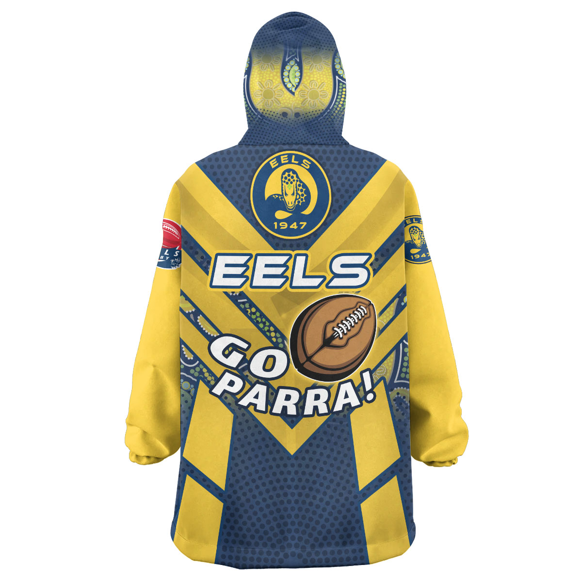 eels-rugby-snug-hoodie-custom-go-parra-eels-aboriginal-patterns-oodie-blanket