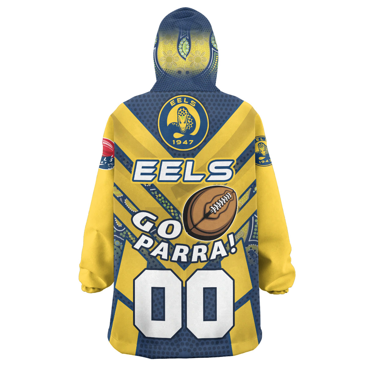eels-rugby-snug-hoodie-custom-go-parra-eels-aboriginal-patterns-oodie-blanket