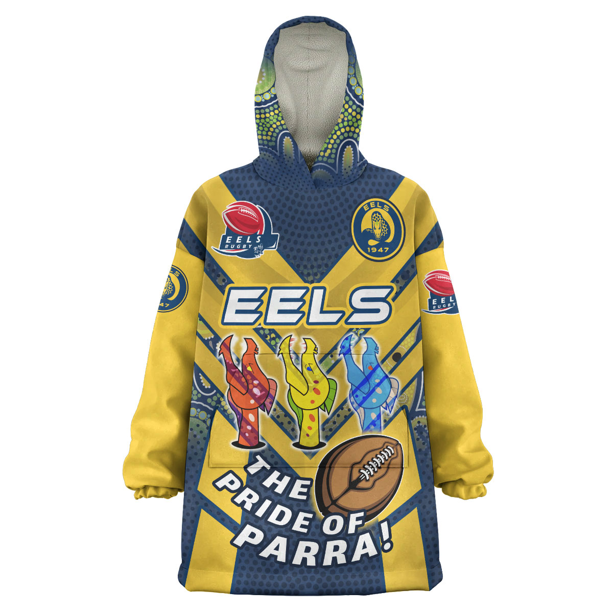 eels-rugby-snug-hoodie-custom-go-parra-eels-aboriginal-patterns-oodie-blanket