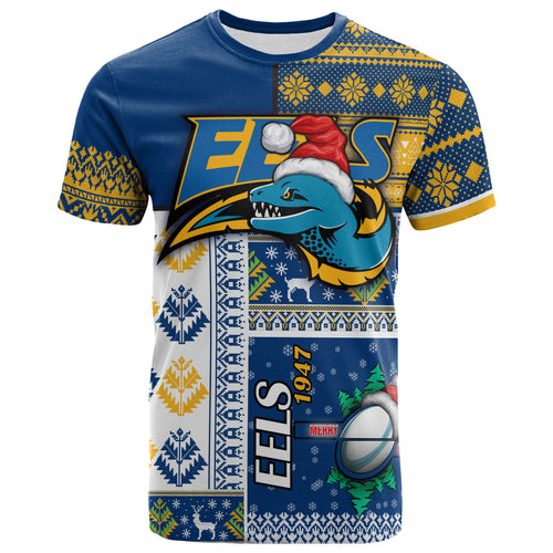 eels-rugby-t-shirt-custom-christmas-snowflakes-eels-mascot-t-shirt
