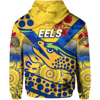 Parramatta Eels ANZAC 2022 Zip Up And Pullover Hoodie Indigenous Vibes - Gold LT8