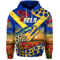 Parramatta Eels ANZAC 2022 Zip Up And Pullover Hoodie Poppy Flowers Vibes - Blue LT8