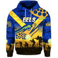 Parramatta Eels ANZAC 2022 Zip Up And Pullover Hoodie Simple Style - Blue LT8