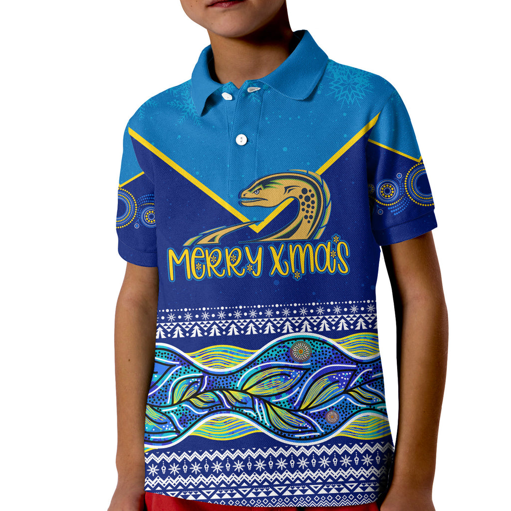 indigenous-xmas-parra-eels-aboriginal-winter-theme-kid-polo-shirt-lt7