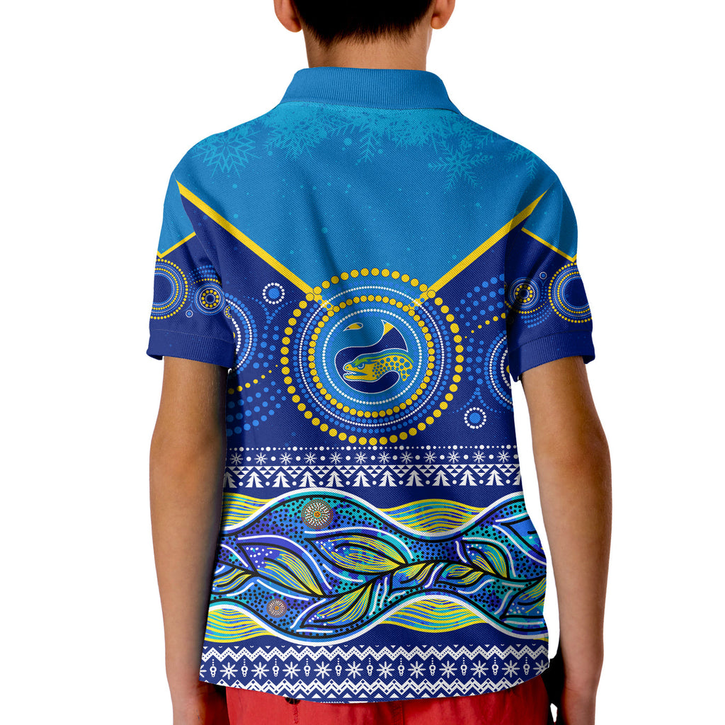 indigenous-xmas-parra-eels-aboriginal-winter-theme-kid-polo-shirt-lt7