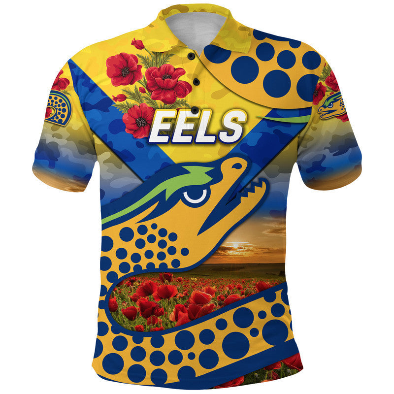 custom-personalised-eels-anzac-polo-shirt-poppy-flowers-vibes-gold