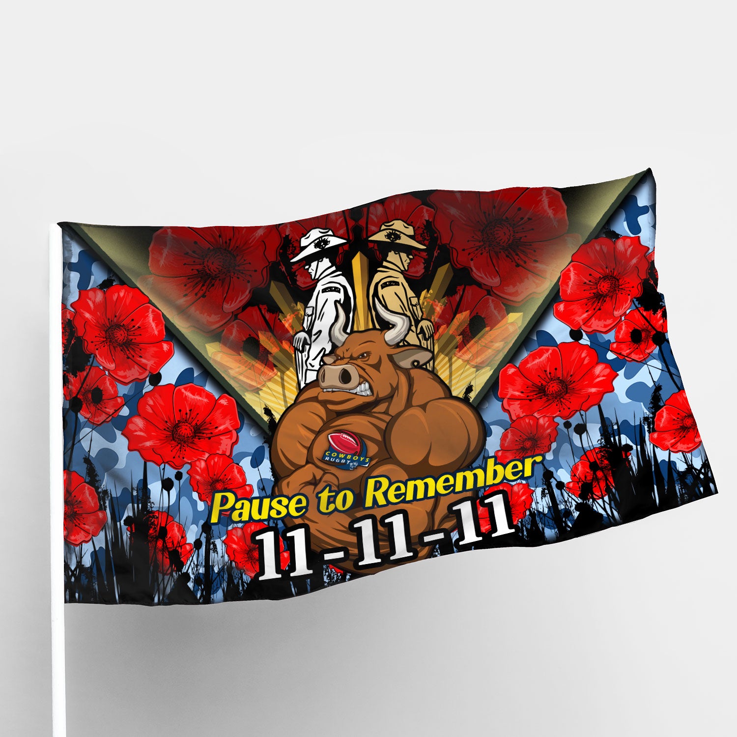 cowboys-rugby-flag-remembrance-day-pause-to-remember-flag