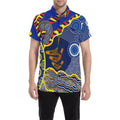 aboriginal-short-sleeve-shirt-blue-boomerang-dot-painting-art