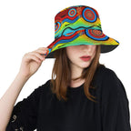aboriginal-bucket-hat-dot-painting-indigenous-circle-patterns-blue-dream-all-over-print-bucket-hat