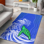 torres-strait-islands-area-rug-the-dhari-mix-aboriginal-turtle-version-blue