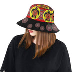 aboriginal-bucket-hat-turtle-footprint-circle-dot-painting