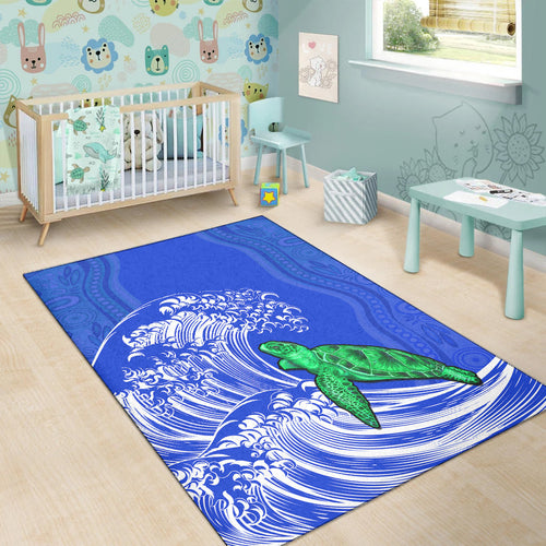 torres-strait-islands-area-rug-the-dhari-mix-aboriginal-turtle-version-blue