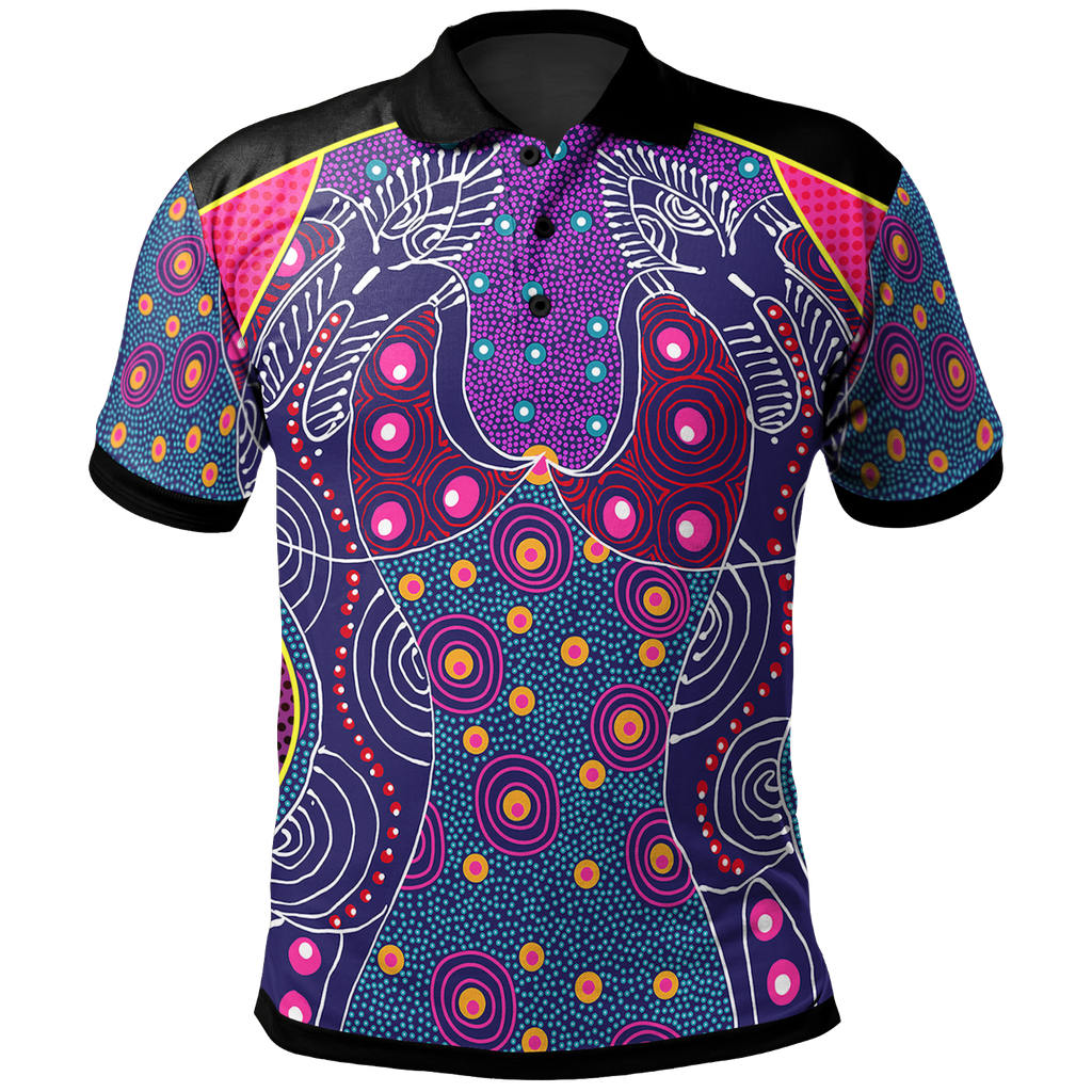 polo-shirt-aboriginal-sublimation-dot-pattern-style-violet