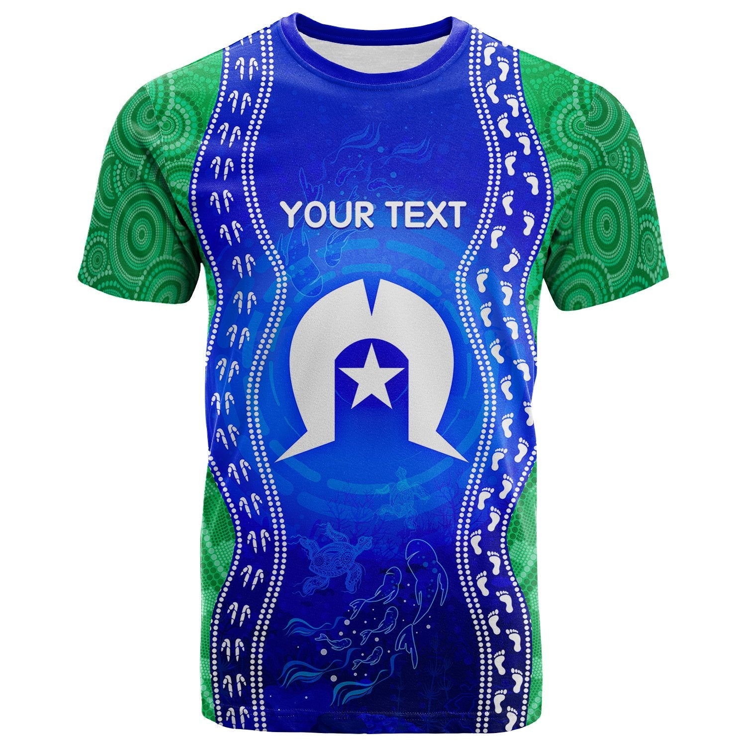 custom-torres-strait-islanders-t-shirt-torres-symbol-with-aboriginal-patterns