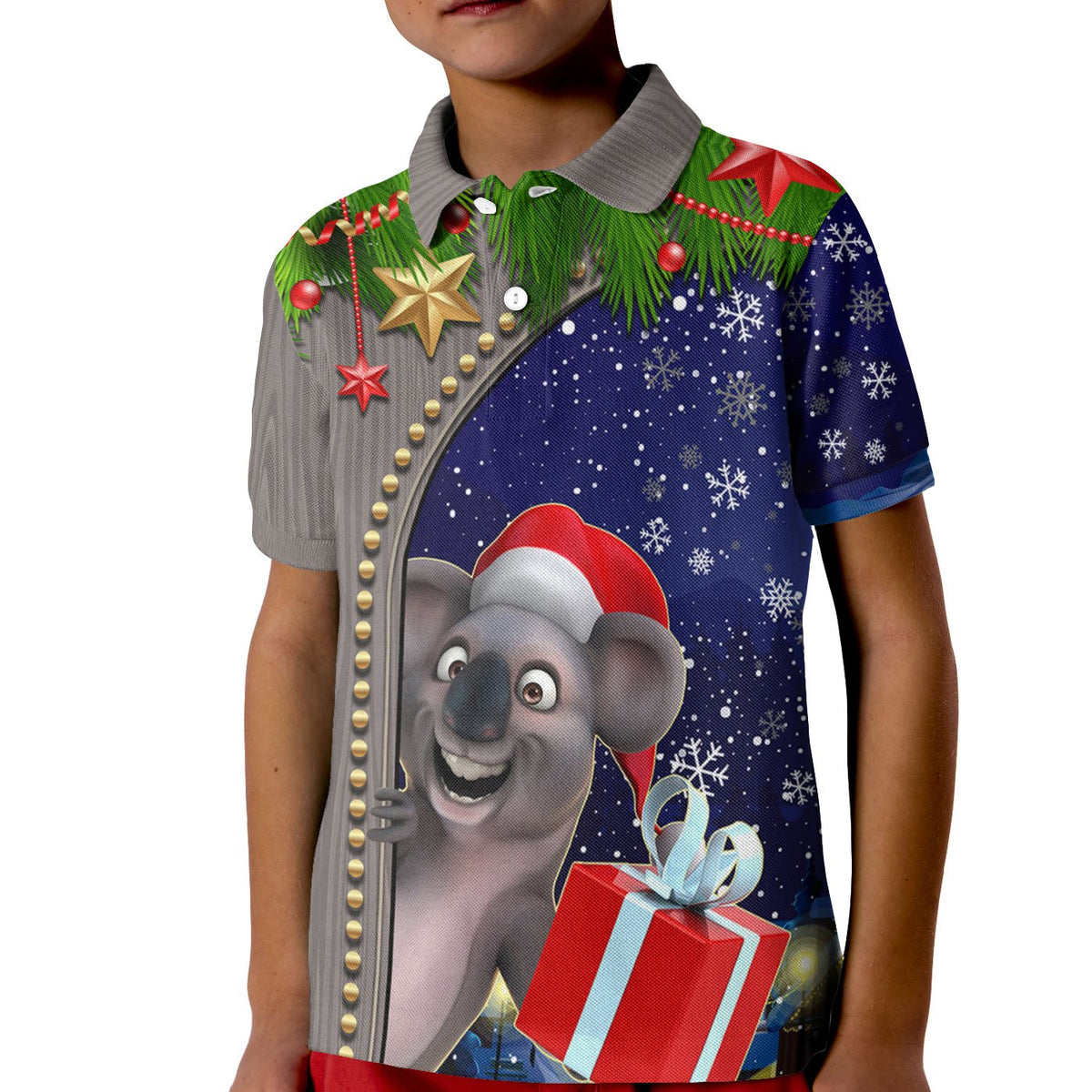 christmas-polo-shirt-kids-fun-koala-christmas