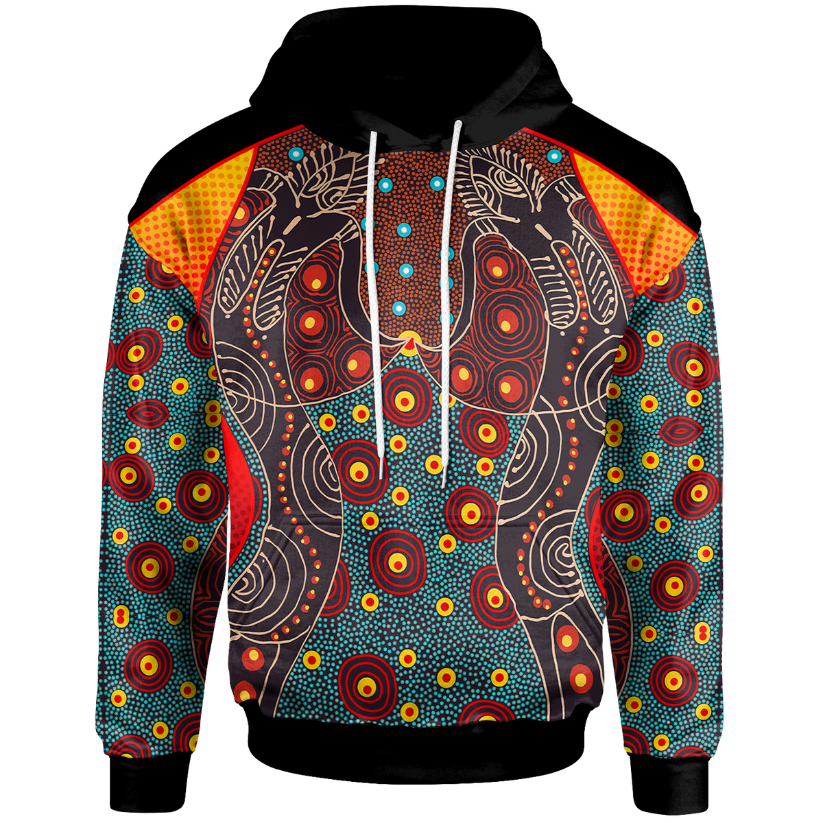 hoodie-aboriginal-sublimation-dot-pattern-style-red