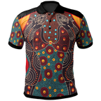 polo-shirt-aboriginal-sublimation-dot-pattern-style-red