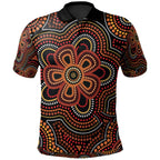 aboriginal-polo-shirt-aboriginal-dot-painting-flowers-style-ver02