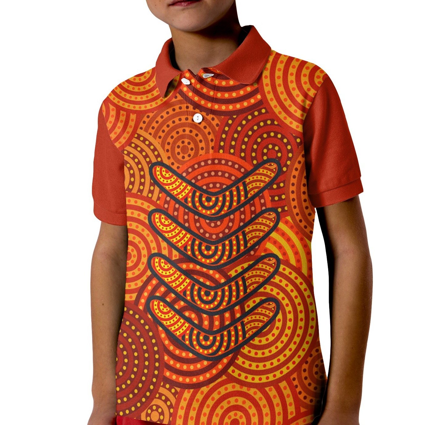 aboriginal-kid-polo-shirt-aboriginal-boomerangs-and-dot-circle