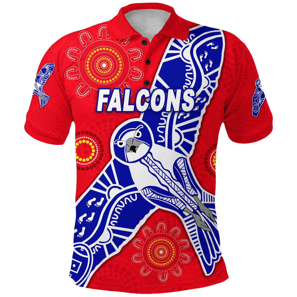 custom-personalised-west-perth-football-club-polo-shirt-falcons-indigenous-version-red-custom-text-and-number