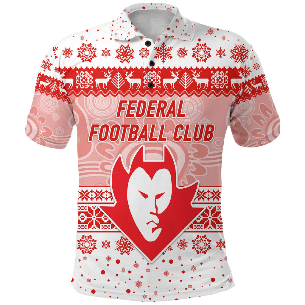 custom-personalised-federal-football-club-polo-shirt-christmas-simple-style-white