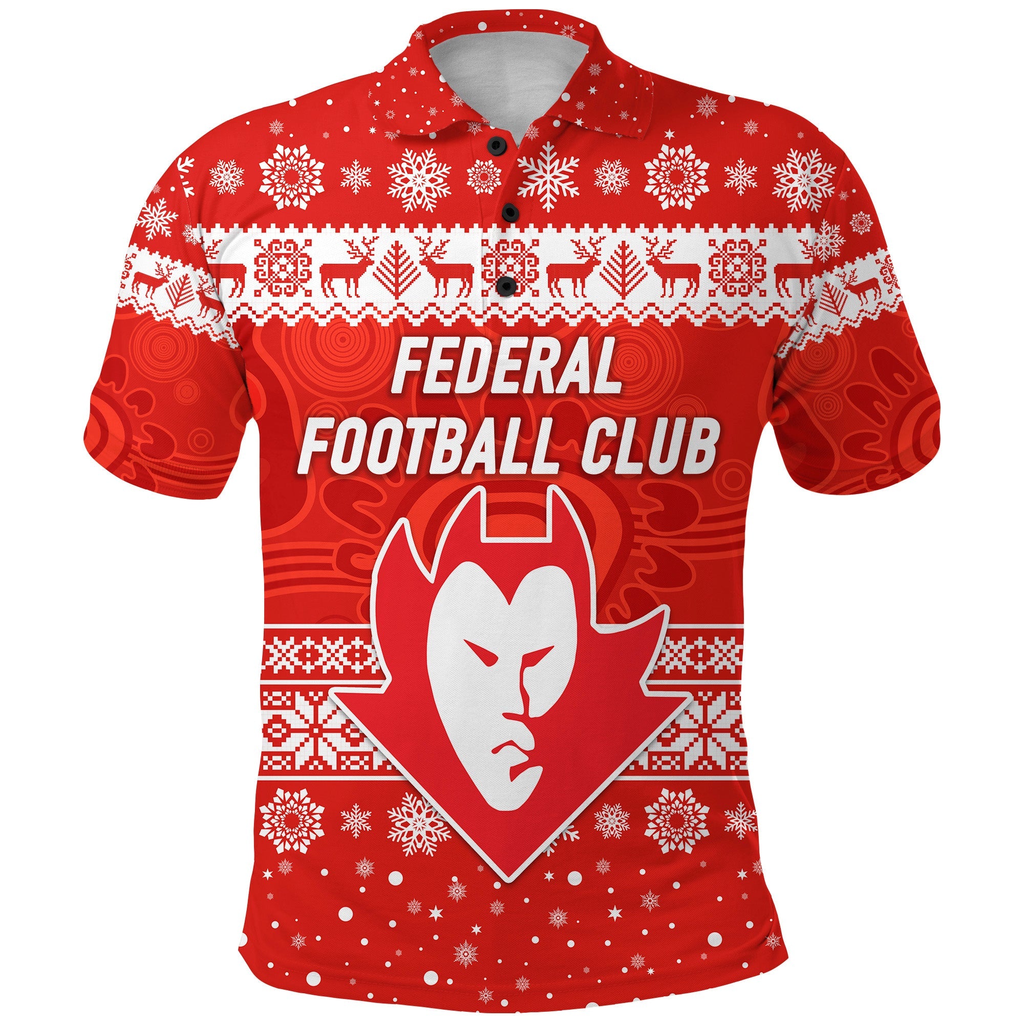 custom-personalised-federal-football-club-polo-shirt-christmas-simple-style-red