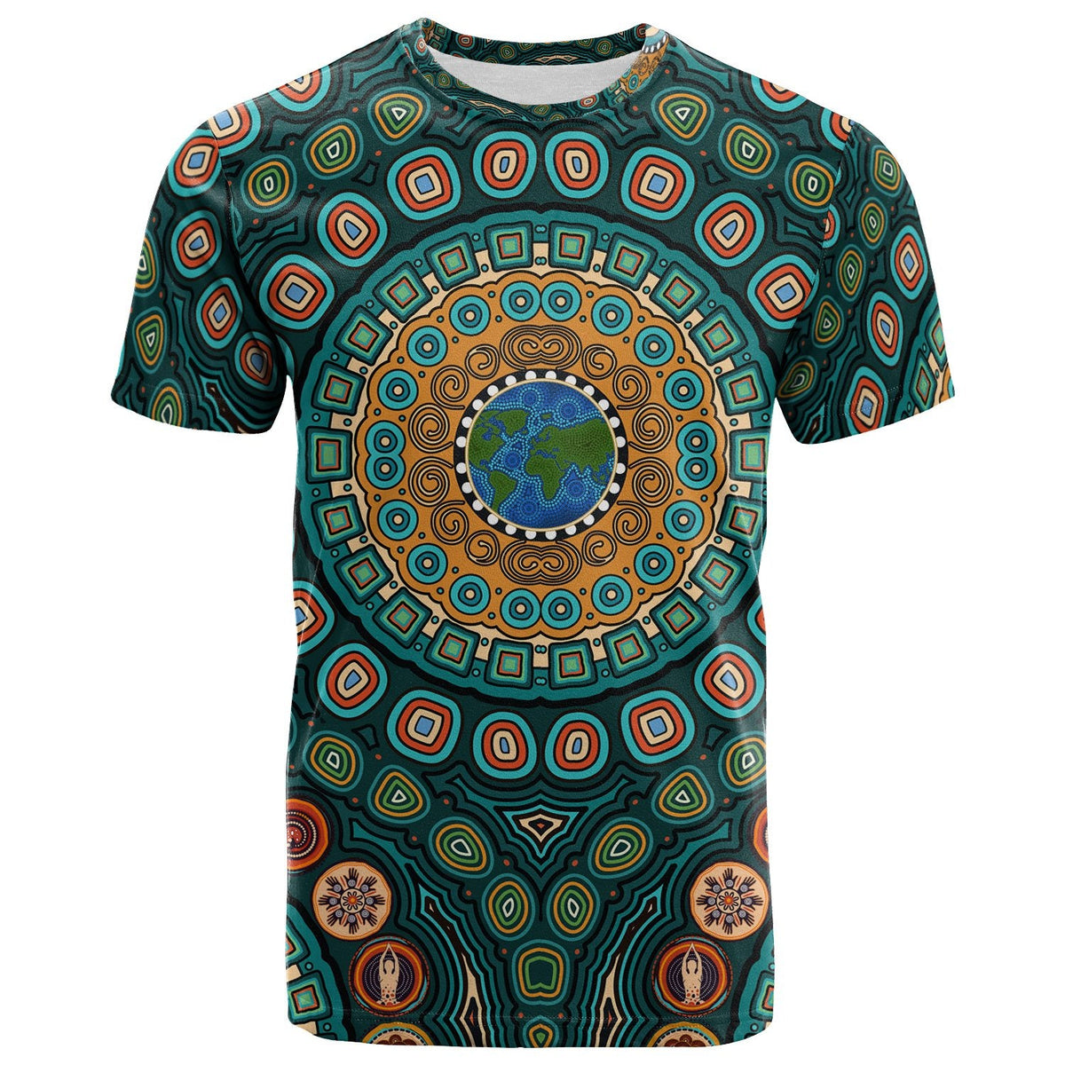 t-shirt-aboriginal-green-dot-painting-with-earth