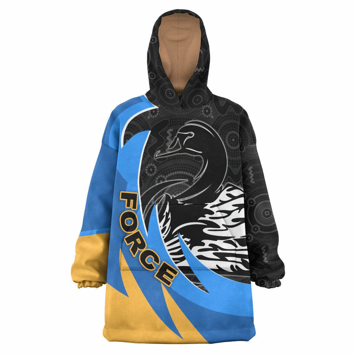 force-rugby-snug-hoodie-custom-force-black-swans-mascot-oodie-blanket
