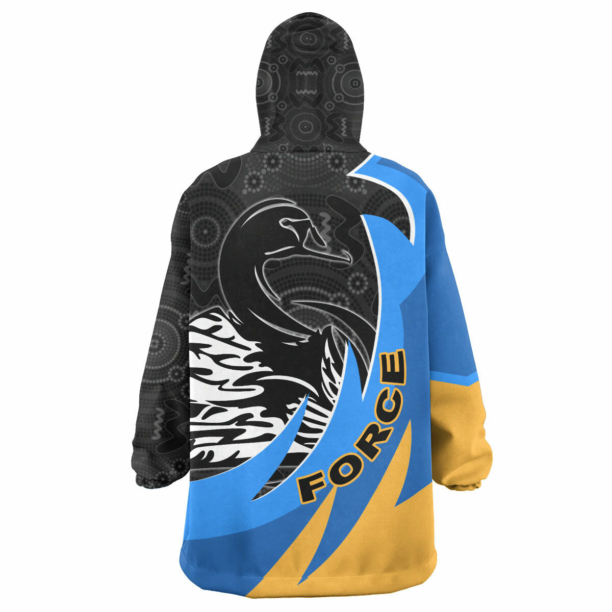 force-rugby-snug-hoodie-custom-force-black-swans-mascot-oodie-blanket