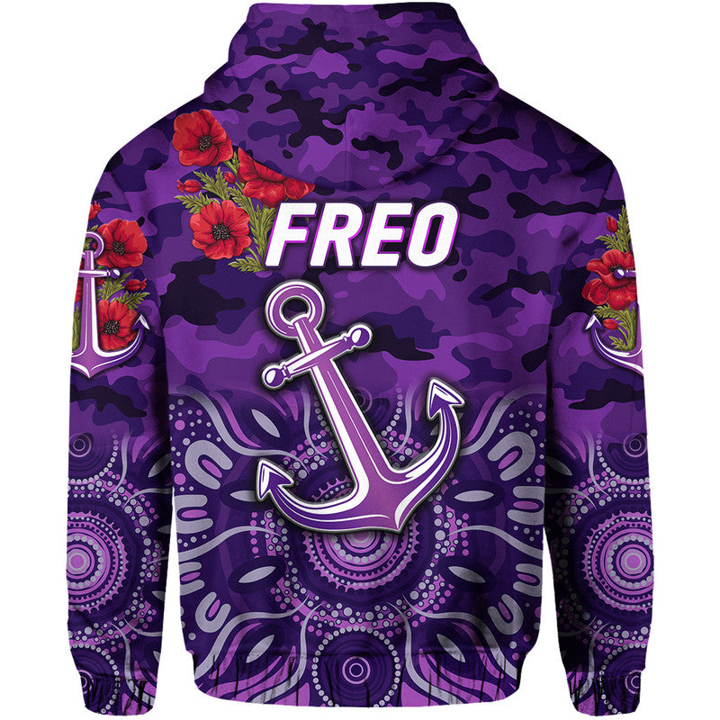 Fremantle Dockers ANZAC Zip Up And Pullover Hoodie Freo Indigenous Vibes LT8
