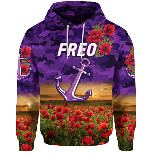 Fremantle Dockers ANZAC Zip Up And Pullover Hoodie Freo Poppy Vibes LT8