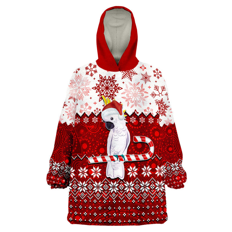 aboriginal-christmas-2022-cockatoo-wearable-blanket-hoodie-red-style