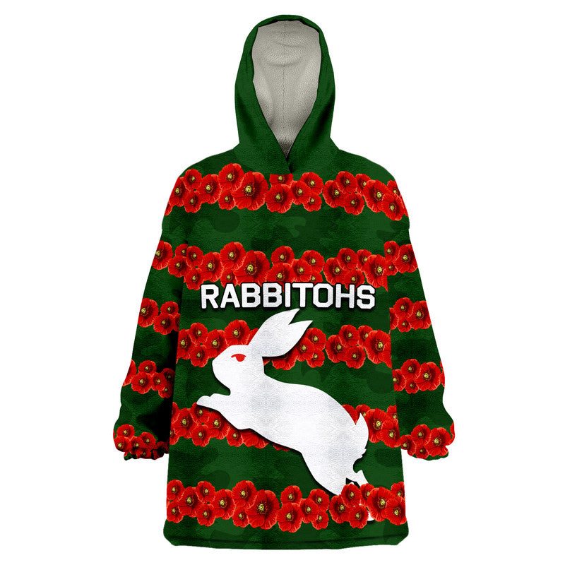 rabbitohs-rugby-wearable-blanket-hoodie-anzac-day-poppy-flowers