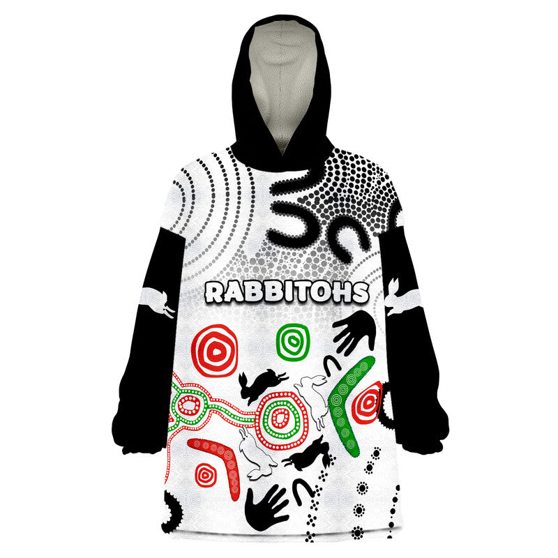 rabbitohs-rugby-wearable-blanket-hoodie-aboriginal-white-style