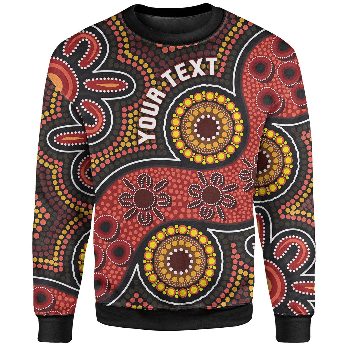 custom-aboriginal-sweatshirt-indigenous-circle-dot-painting-style