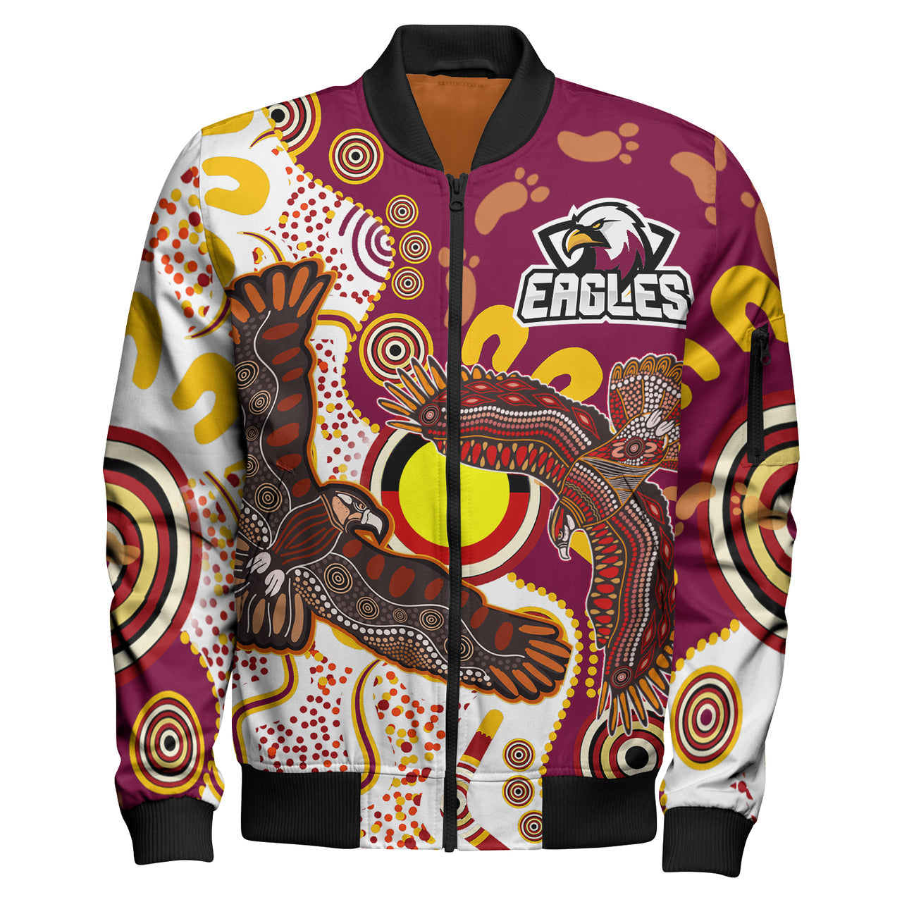 sea-eagles-aboriginal-rugby-bomber-jacket-double-sea-eagles-with-tribal-sun-and-footprints