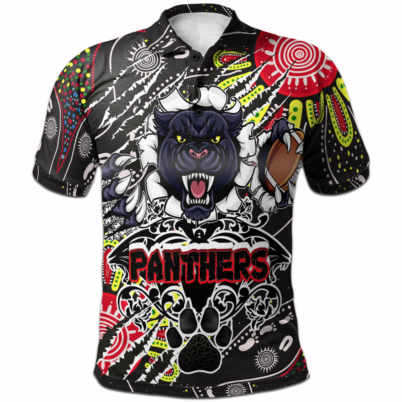 panthers-rugby-aboriginal-polo-shirt-indigenous-super-black-panthers-scratch-style-2