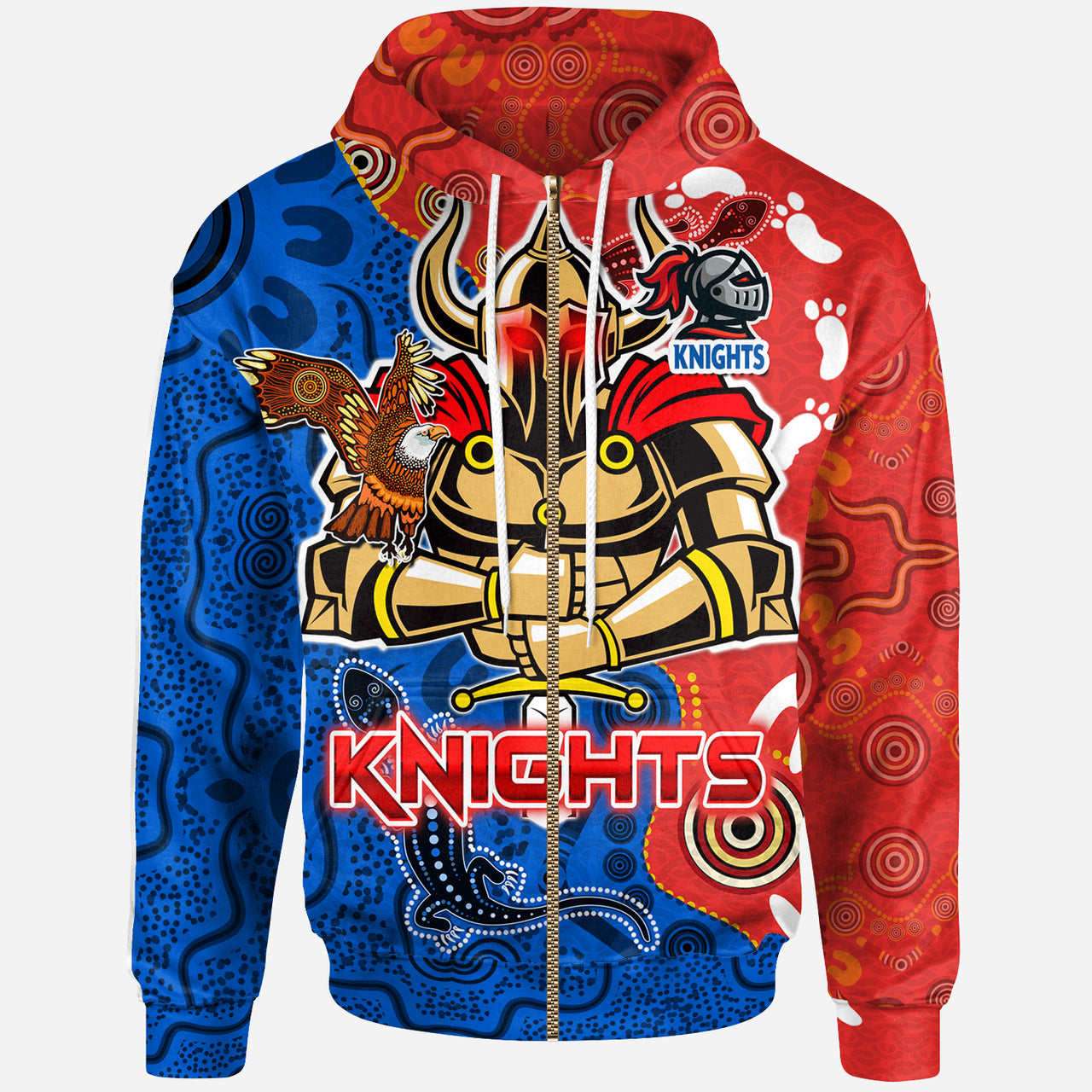 knights-aboriginal-rugby-hoodie-custom-indigenous-knights-with-aussie-lizard-and-eagle