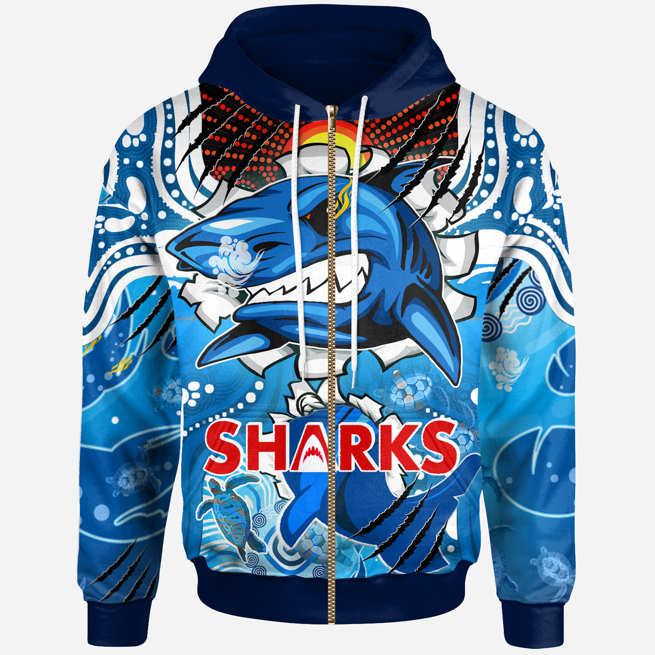 sharks-aboriginal-custom-rugby-hoodie-the-indigenous-sharks-scratch-style