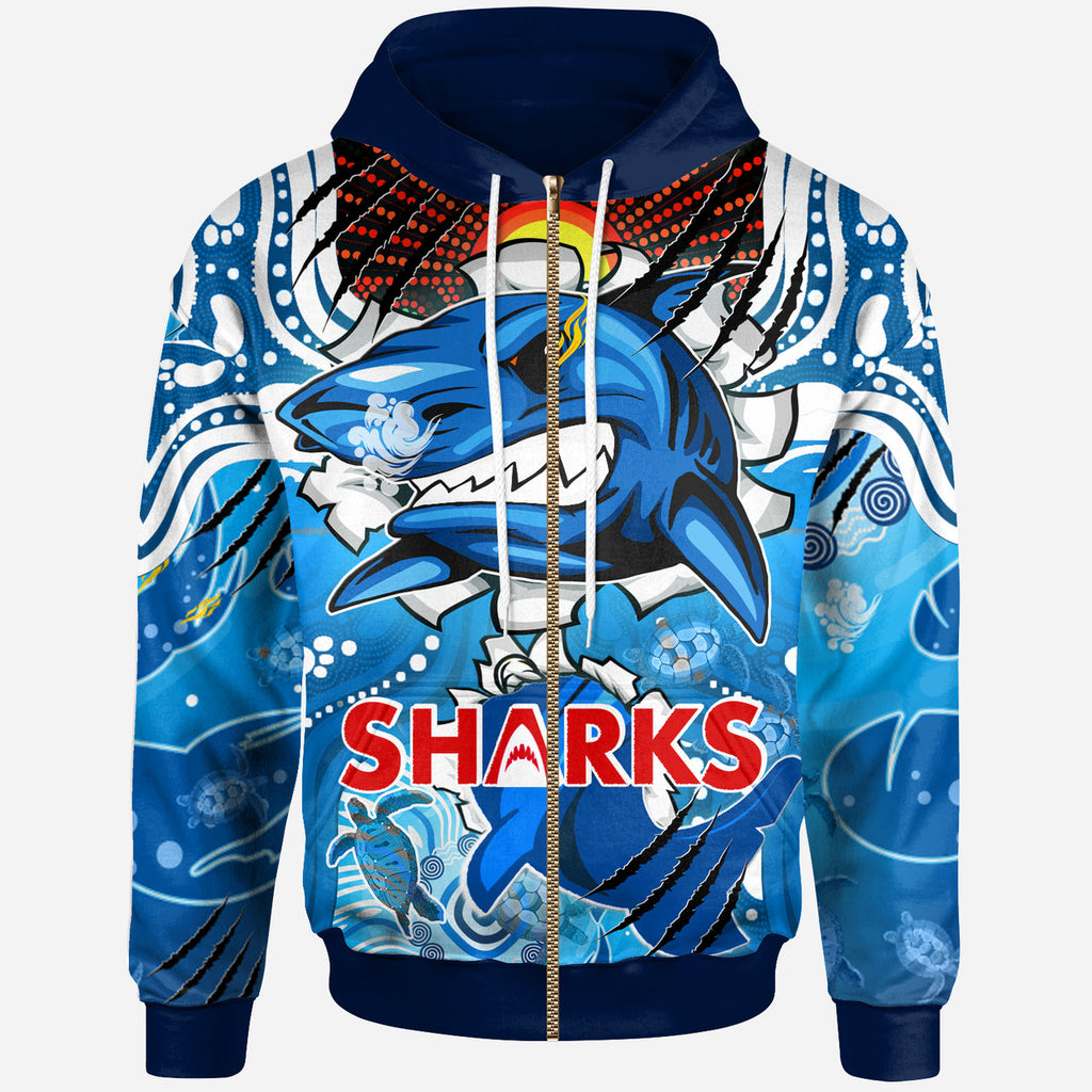 sharks-aboriginal-custom-rugby-hoodie-the-indigenous-sharks-scratch-style